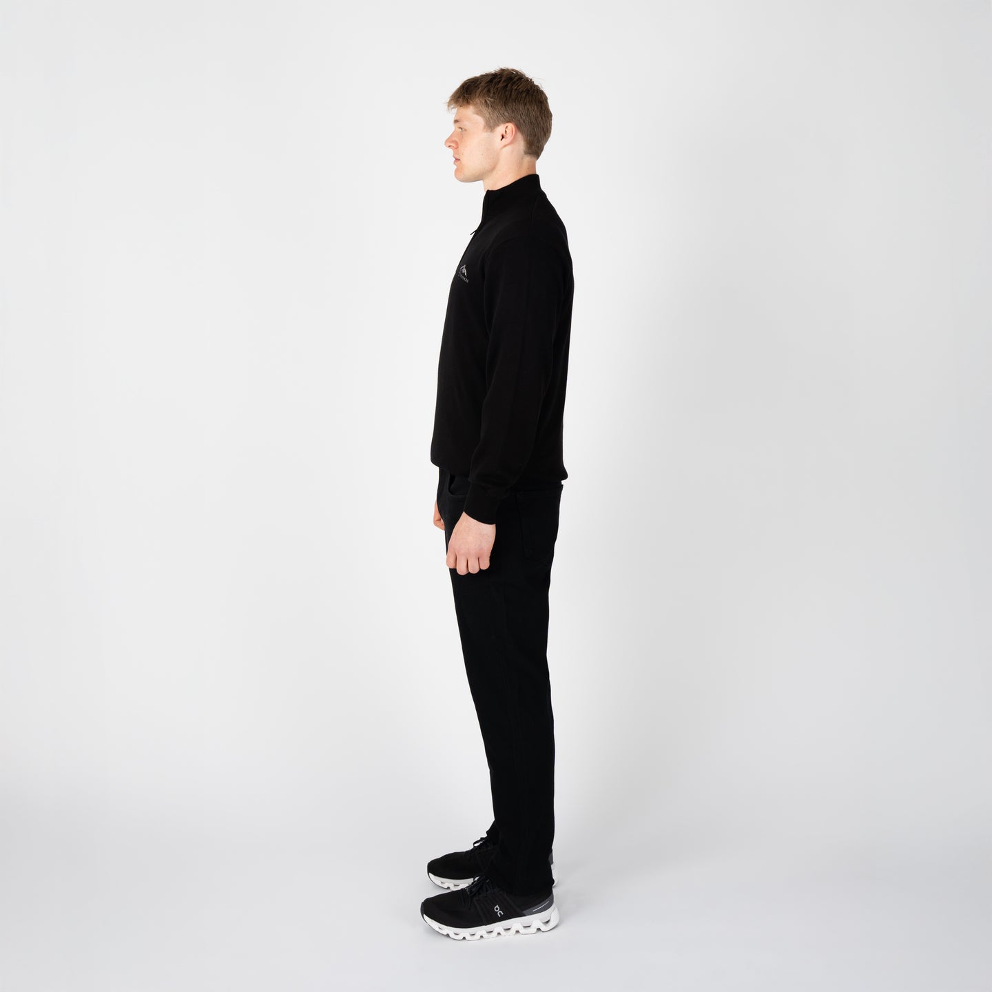 FULHAM 1/4 ZIP KNIT-BLACK