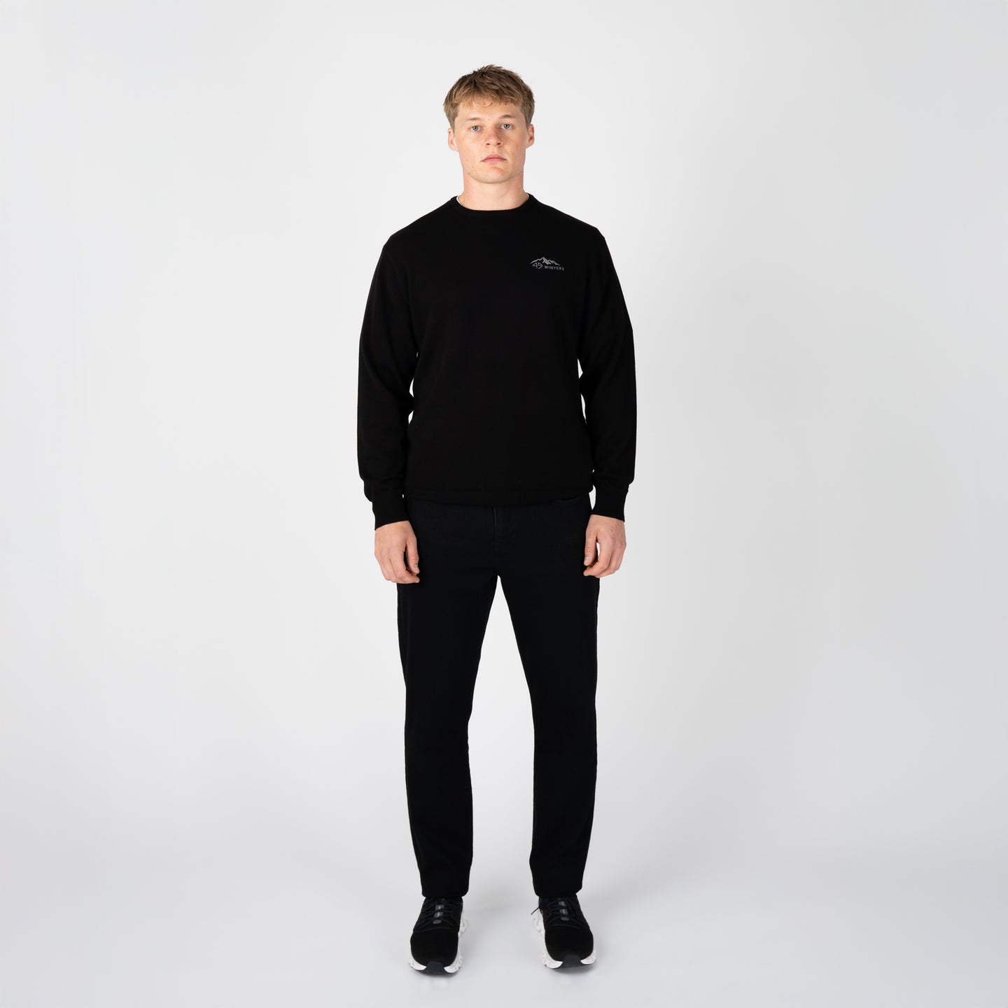HAVERING CREW NECK SWEAT-BLACK