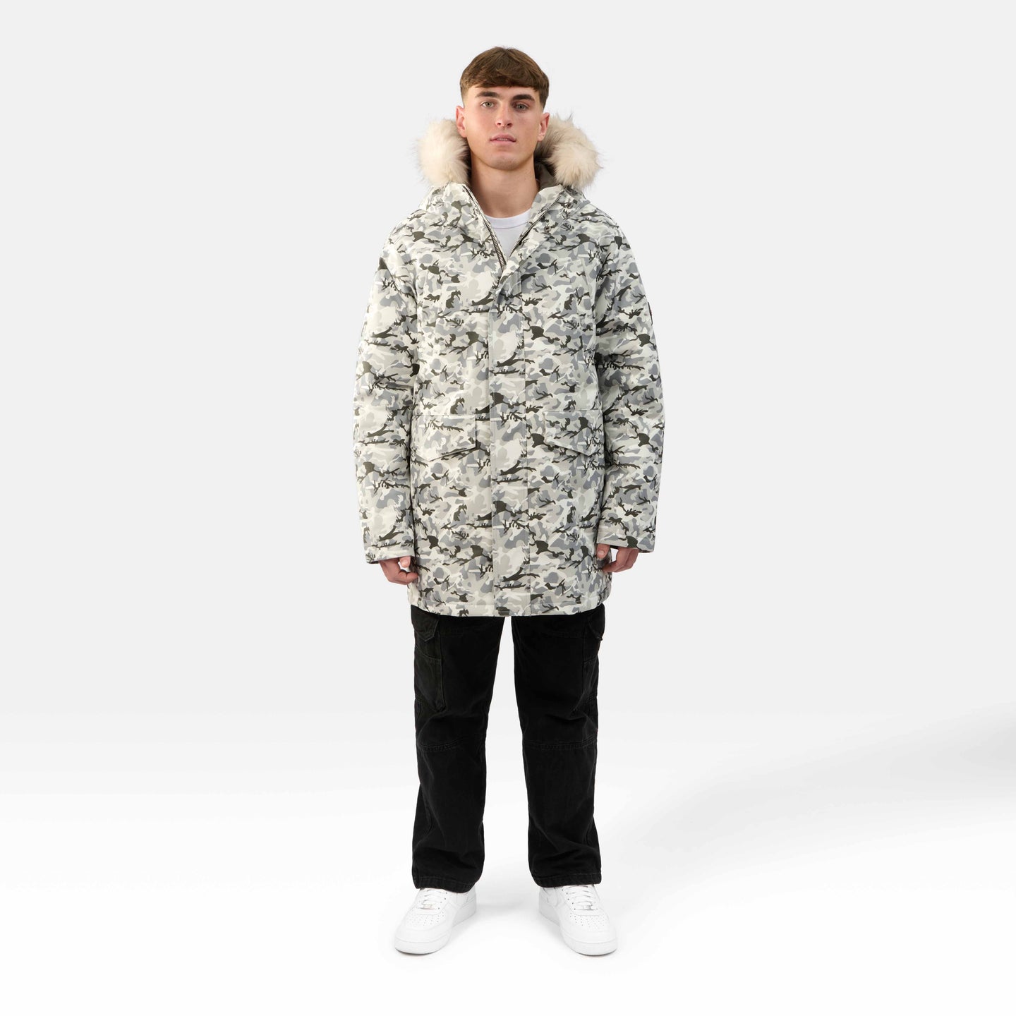 MENS MILITARY PARKA "THE CAMDEN" IN ICE CAMO