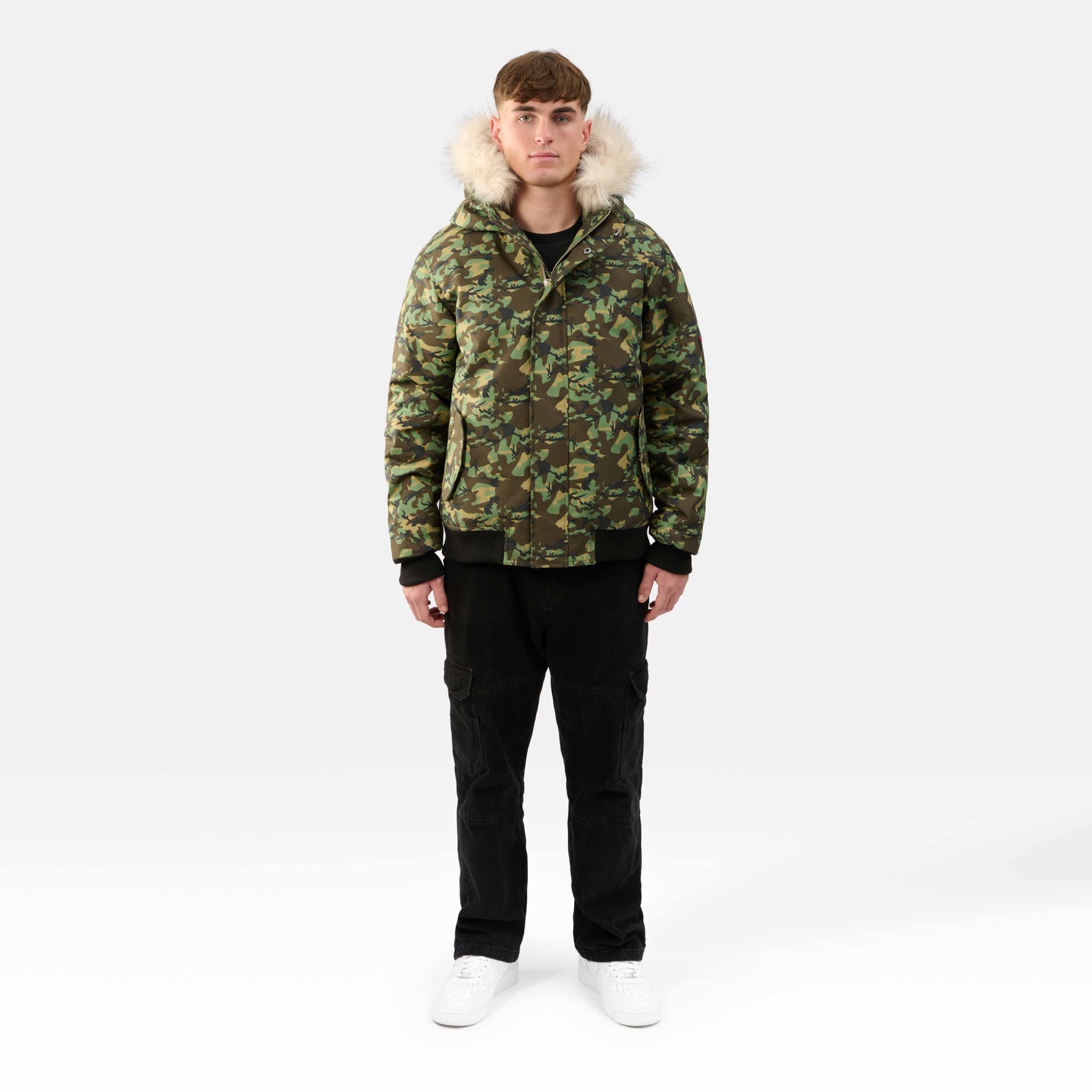 MENS BOMBER "THE SOHO" IN GREEN CAMO