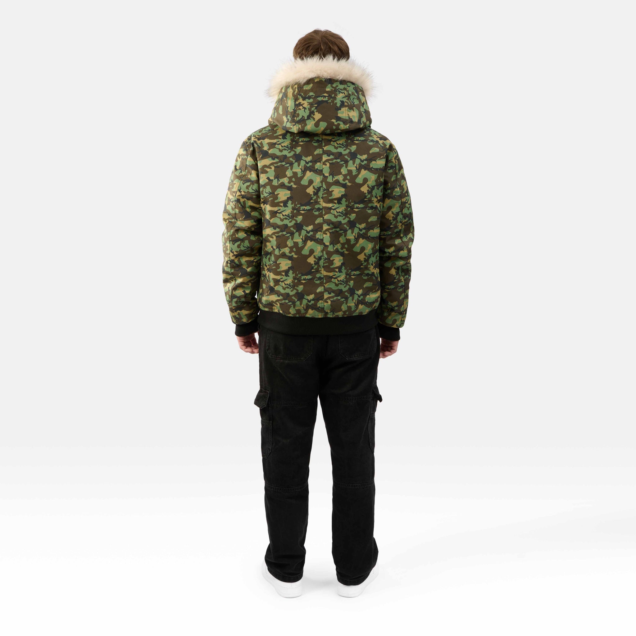 MENS BOMBER "THE SOHO" IN GREEN CAMO
