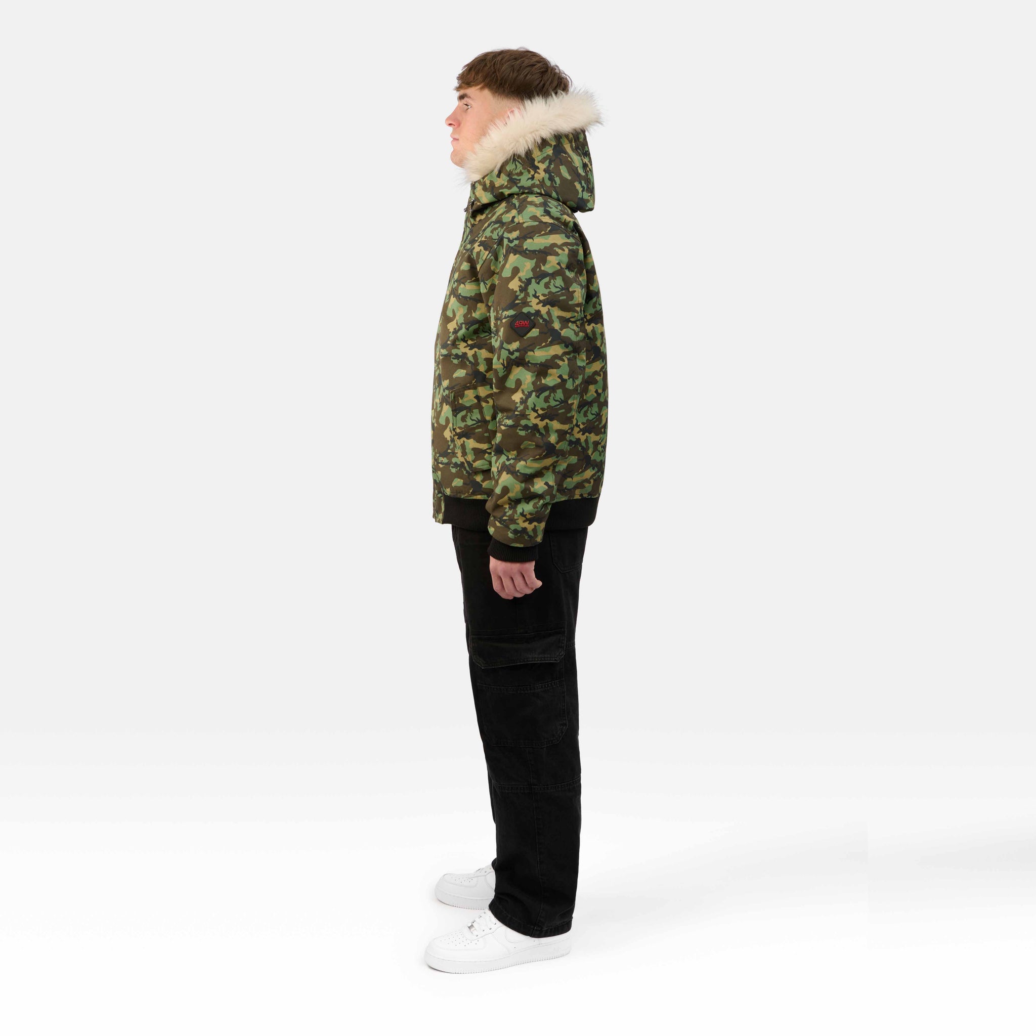 MENS BOMBER "THE SOHO" IN GREEN CAMO