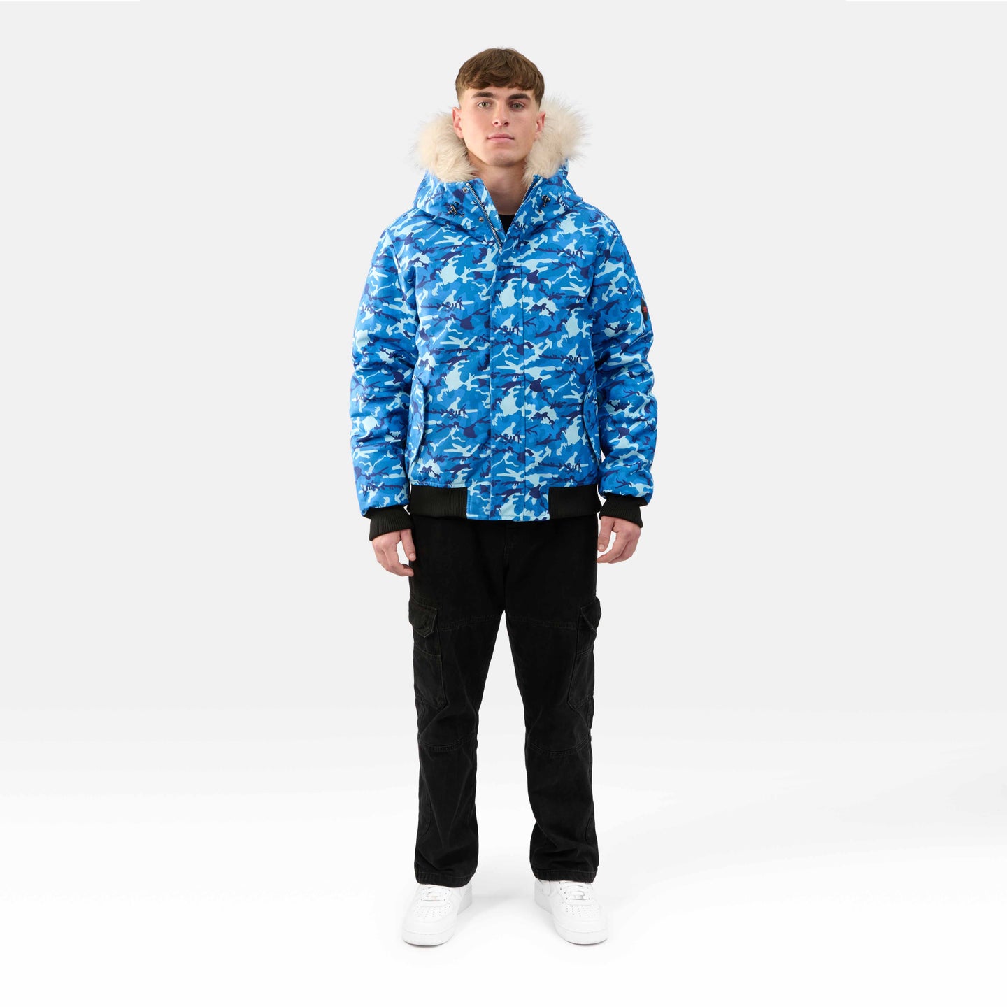 MENS BOMBER "THE SOHO" IN BLUE CAMO