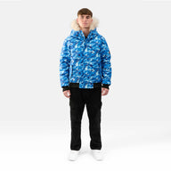 MENS BOMBER "THE SOHO" IN BLUE CAMO
