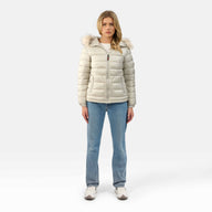 WOMENS LIGHTWEIGHT PUFFER "THE MAYFAIR"IN IVORY STONE