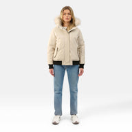 WOMENS BOMBER "THE ANGEL"IN IVORY STONE