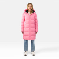 WOMENS LONGLINE PUFFER JACKET "THE SHOREDITCH" IN PINK