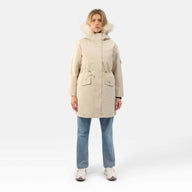 WOMENS MILITARY PARKA "THE COVENT"IN IVORY STONE