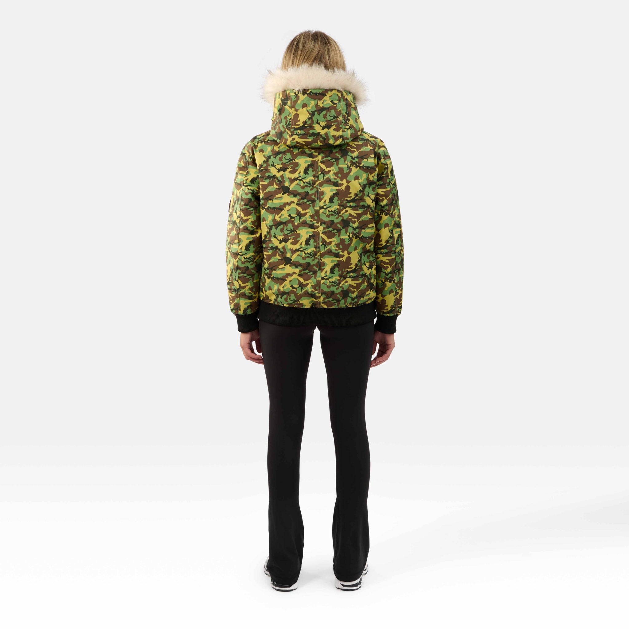WOMENS BOMBER "THE ANGEL"IN GREEN CAMO