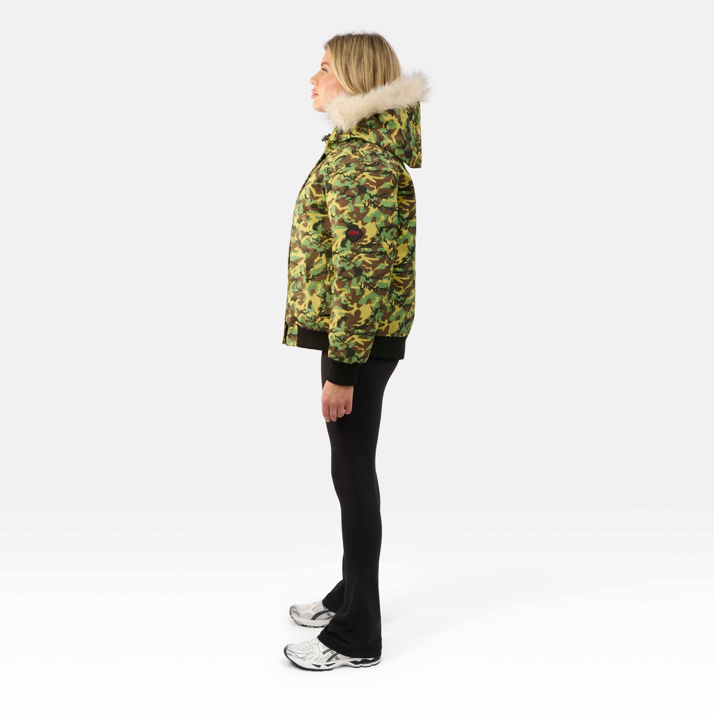 WOMENS BOMBER "THE ANGEL"IN GREEN CAMO