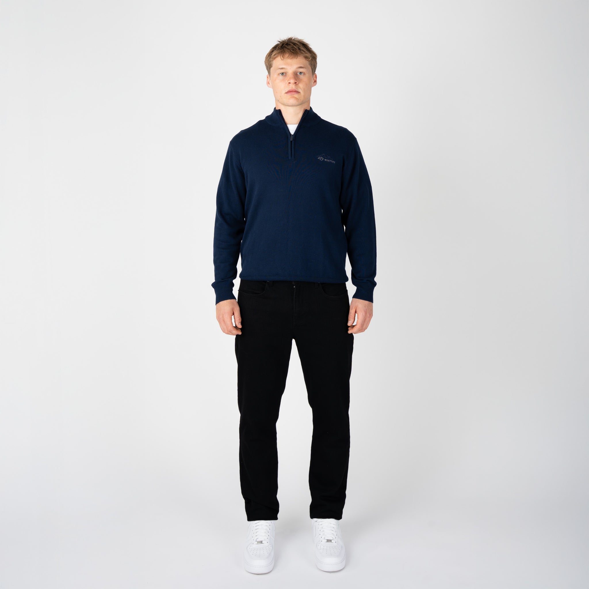 FULHAM 1/4 ZIP KNIT-NAVY
