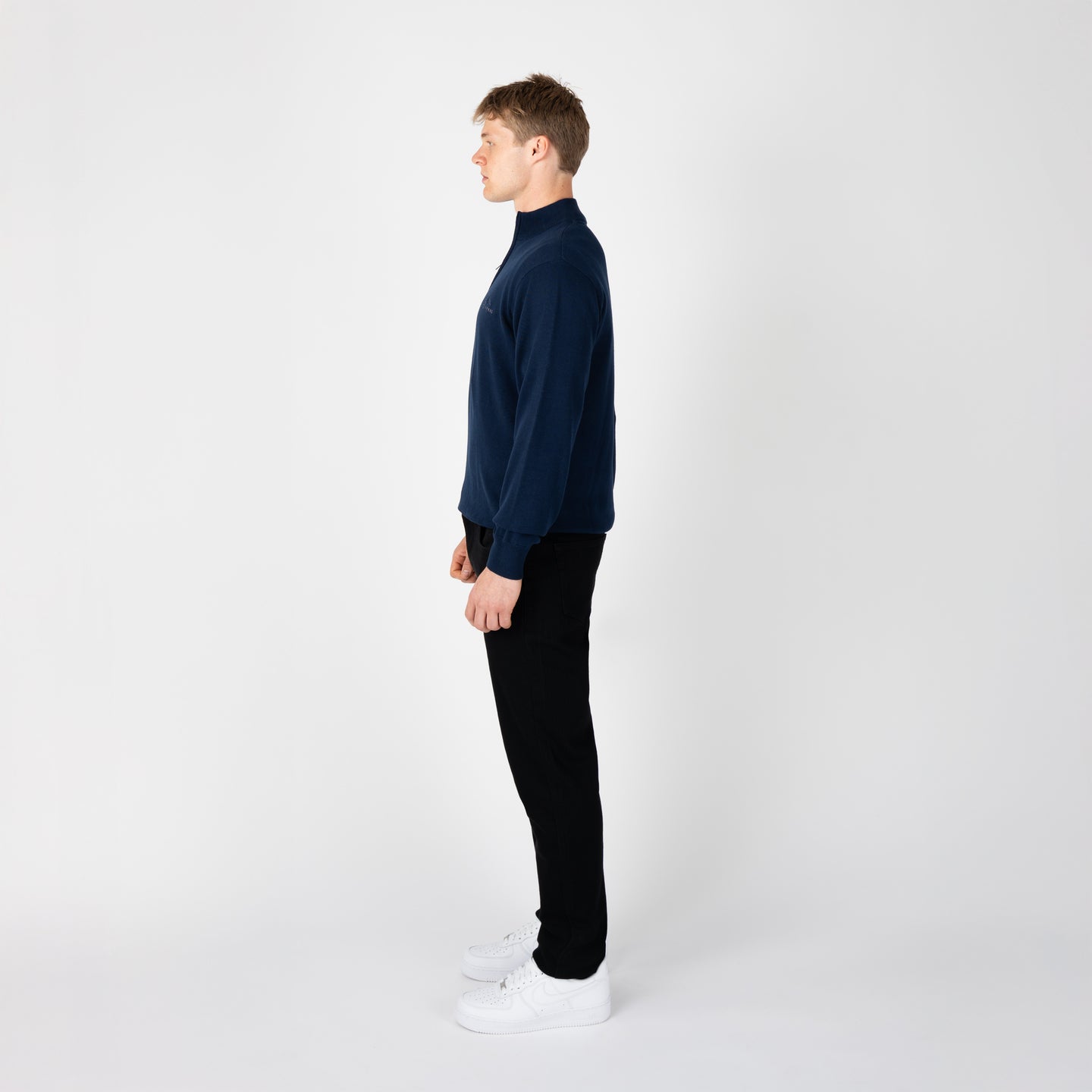 FULHAM 1/4 ZIP KNIT-NAVY