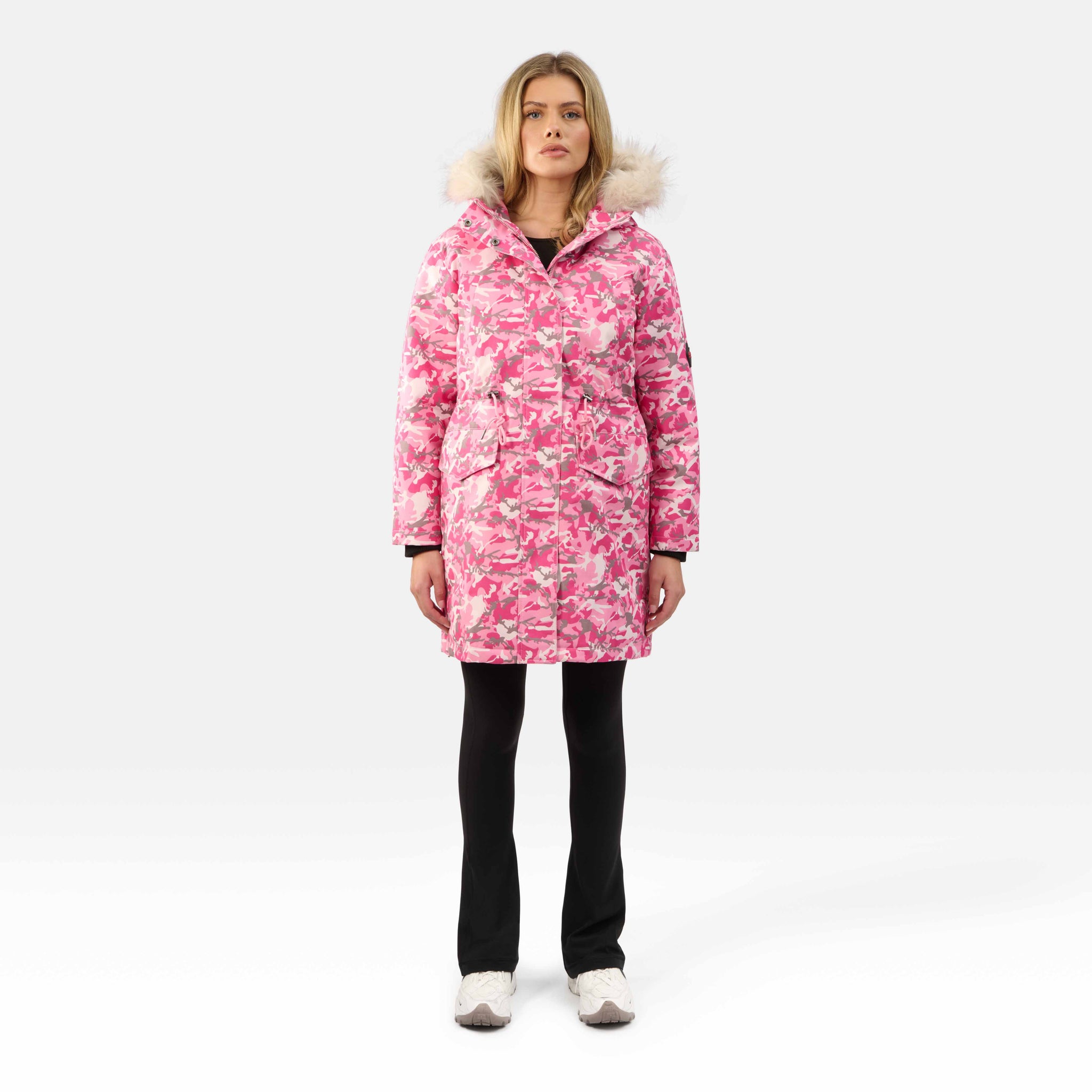 WOMENS MILITARY PARKA "THE COVENT"IN PINK CAMO