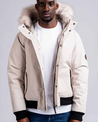 Mens "The Soho” Bomber Jacket in Ivory Stone