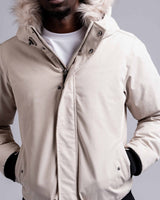 Mens "The Soho” Bomber Jacket in Ivory Stone