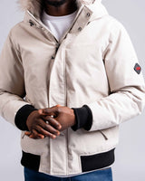 Mens "The Soho” Bomber Jacket in Ivory Stone