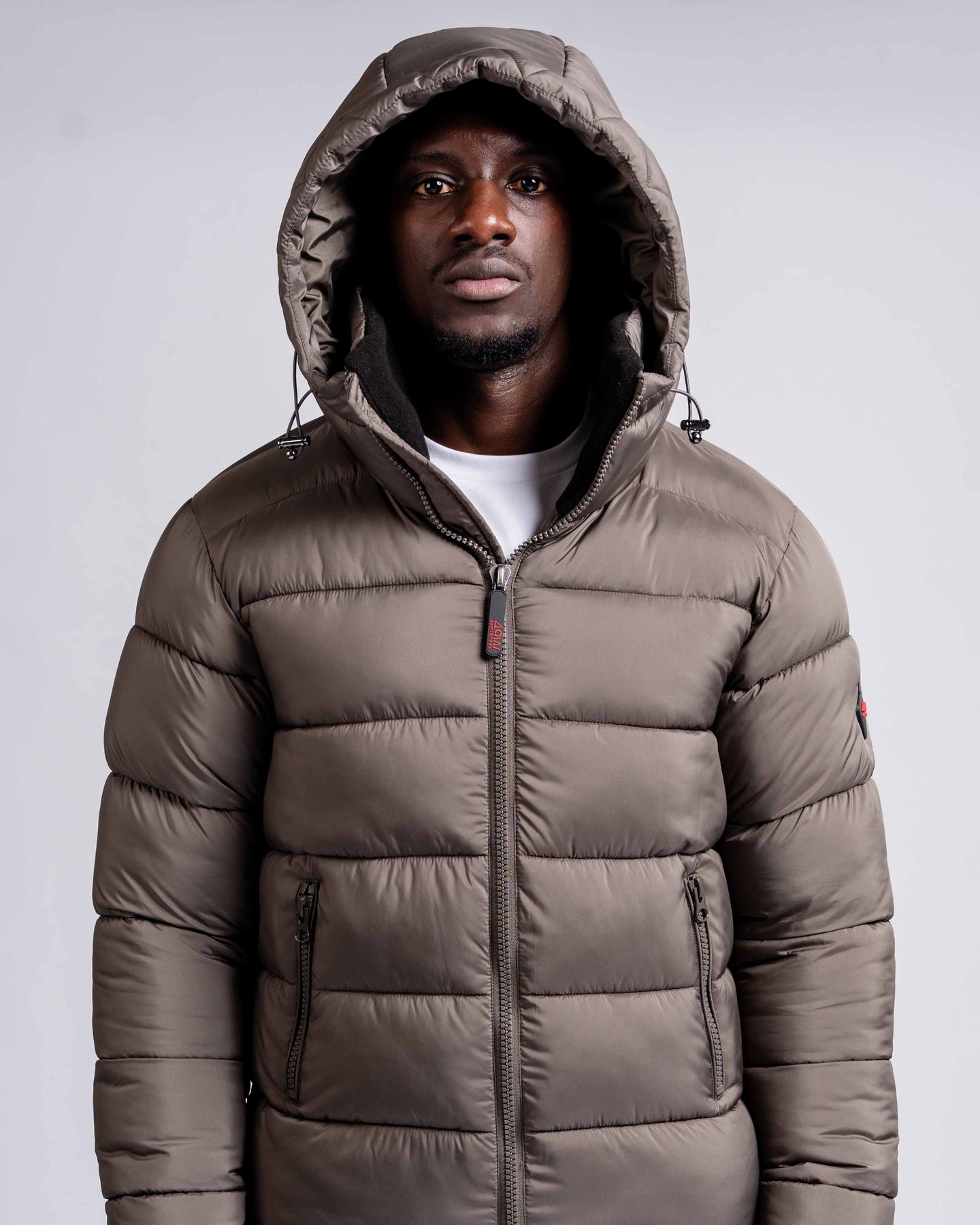 Mens 'The Finsbury' Hooded Puffer Jacket in Khaki