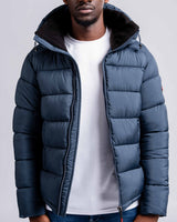 Mens 'The Finsbury' Hooded Puffer Jacket in Navy