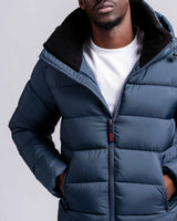 Mens 'The Finsbury' Hooded Puffer Jacket in Navy