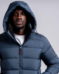 Mens 'The Finsbury' Hooded Puffer Jacket in Navy