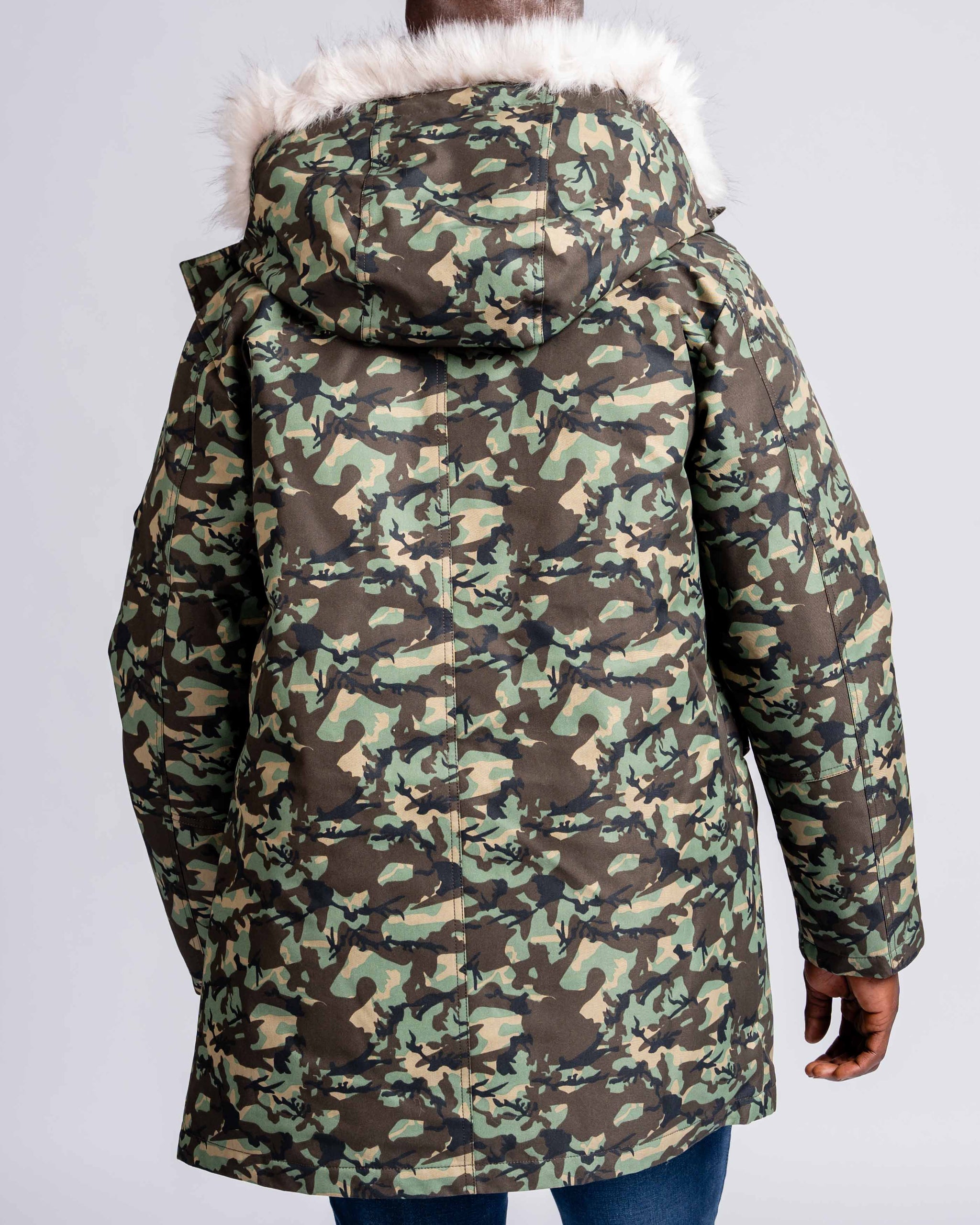 Mens "The Camden" Military Parka in Green Camo