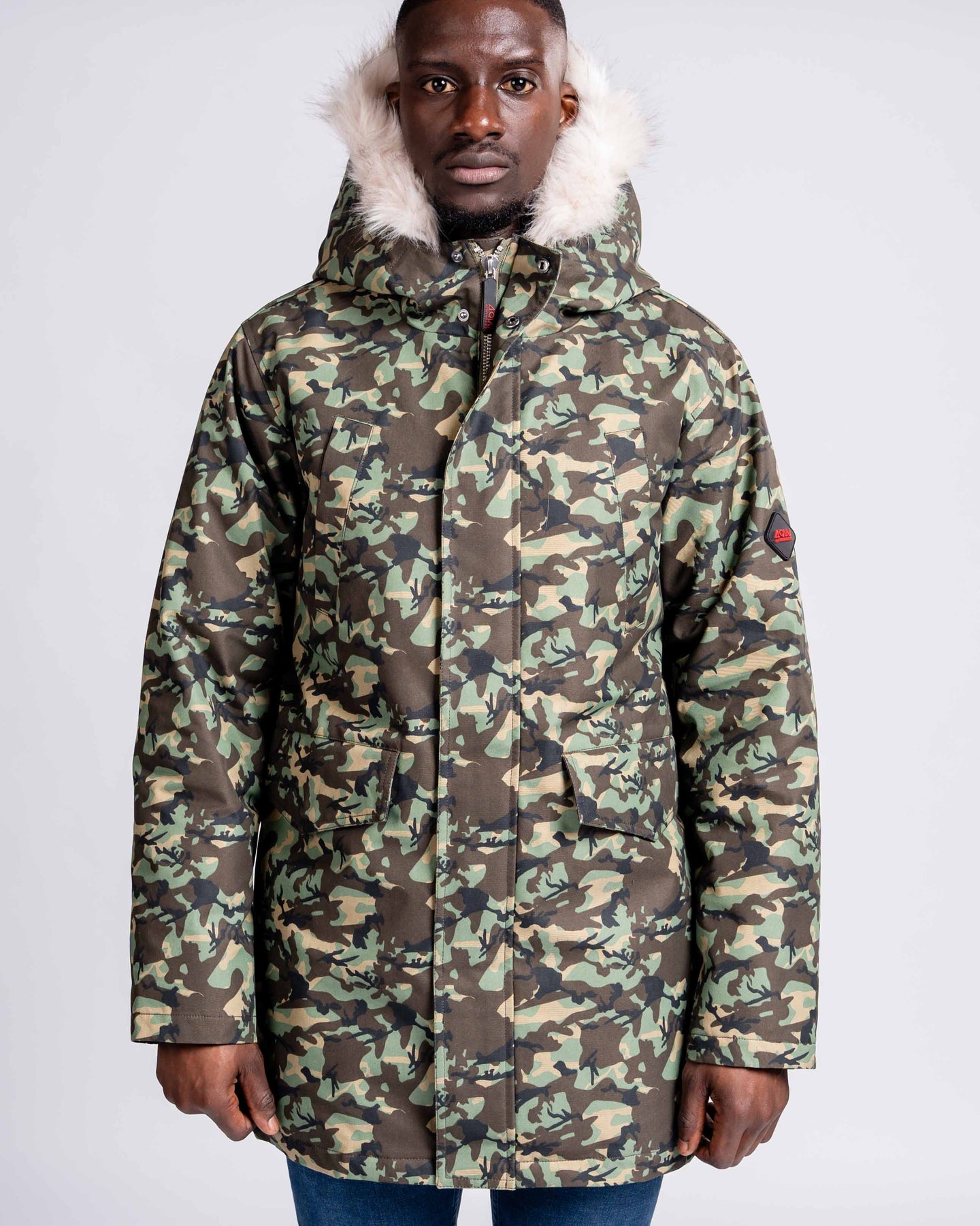 Mens "The Camden" Military Parka in Green Camo