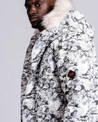 Mens "The Camden" Military Parka in Ice Camo