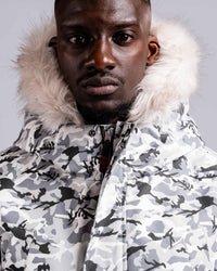 Mens "The Camden" Military Parka in Ice Camo