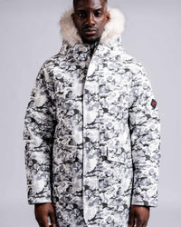 Mens "The Camden" Military Parka in Ice Camo