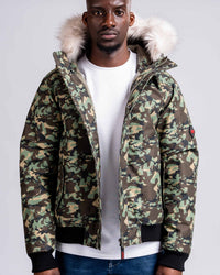 Mens "The Soho” Bomber Jacket in Green Camo