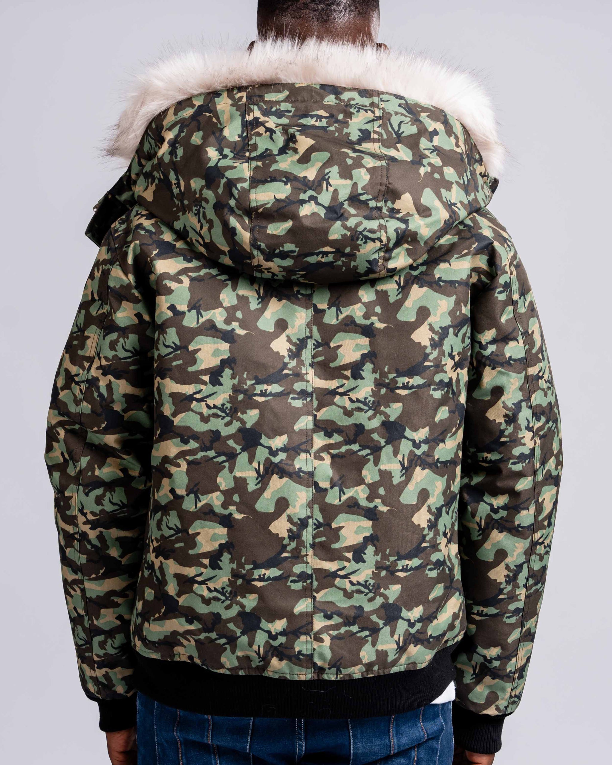 Mens "The Soho” Bomber Jacket in Green Camo