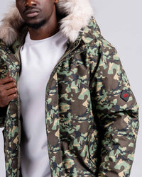 Mens "The Soho” Bomber Jacket in Green Camo