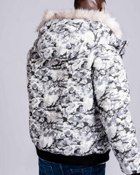 Mens "The Soho” Bomber Jacket in Ice Camo