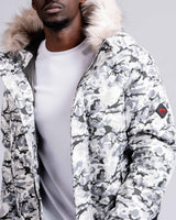 Mens "The Soho” Bomber Jacket in Ice Camo