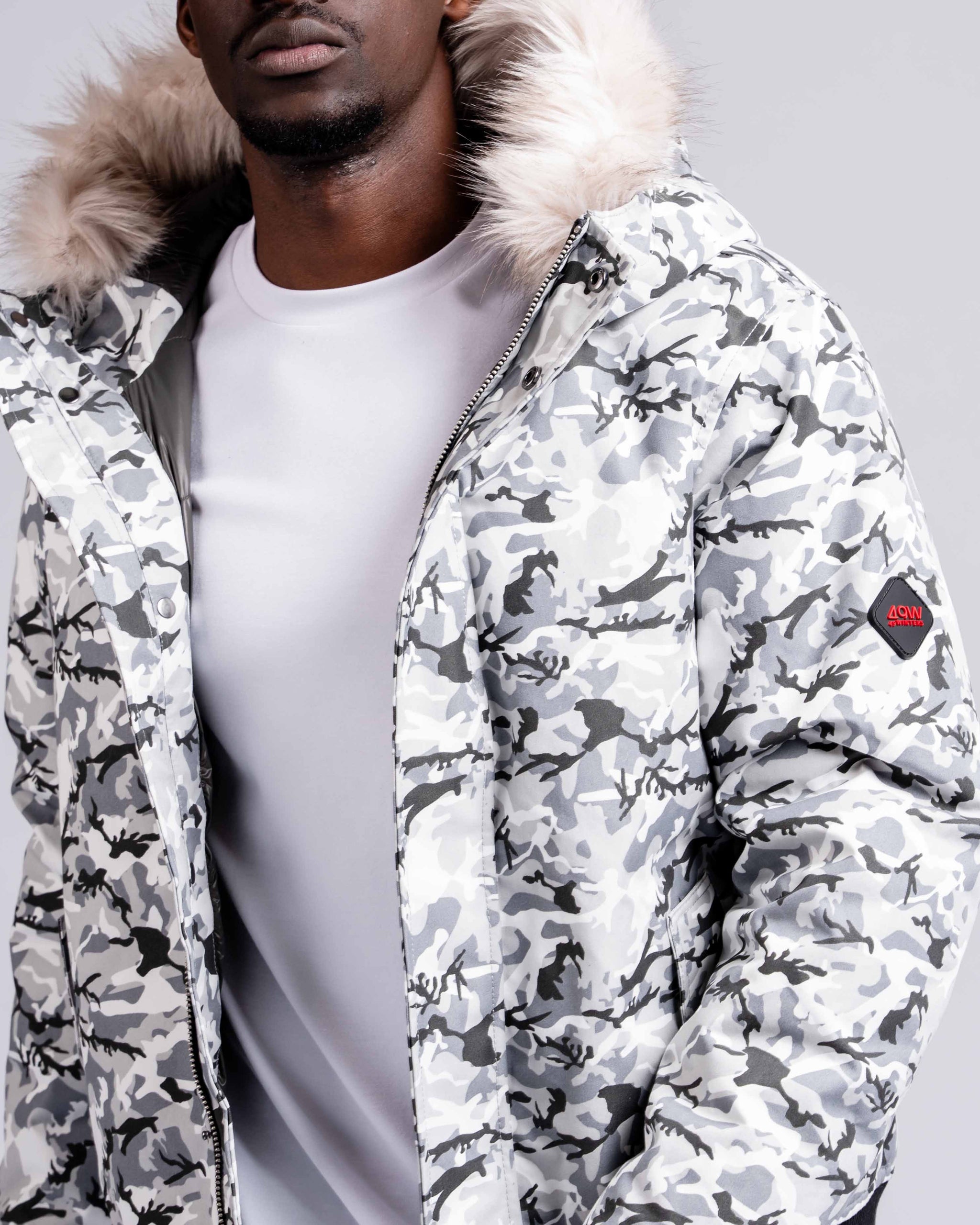 Mens "The Soho” Bomber Jacket in Ice Camo