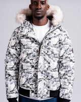 Mens "The Soho” Bomber Jacket in Ice Camo